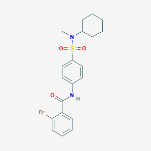 molecular formula C20H23BrN2O3S B318746 2-bromo-N-(4-{[cyclohexyl(methyl)amino]sulfonyl}phenyl)benzamide 