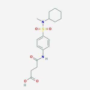 molecular formula C17H24N2O5S B318747 4-(4-{[Cyclohexyl(methyl)amino]sulfonyl}anilino)-4-oxobutanoic acid 