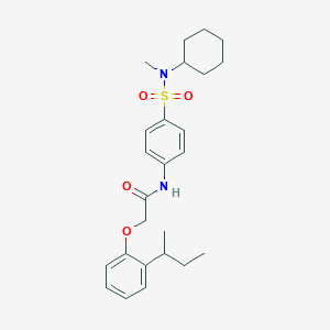 molecular formula C25H34N2O4S B318751 2-(2-sec-butylphenoxy)-N-(4-{[cyclohexyl(methyl)amino]sulfonyl}phenyl)acetamide 