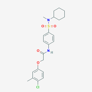 molecular formula C22H27ClN2O4S B318752 2-(4-chloro-3-methylphenoxy)-N-(4-{[cyclohexyl(methyl)amino]sulfonyl}phenyl)acetamide 