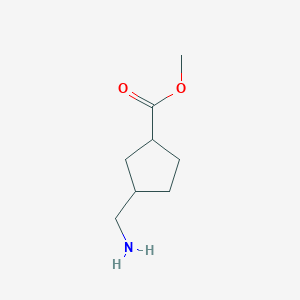 molecular formula C8H15NO2 B3187521 Methyl 3-(aminomethyl)cyclopentane-1-carboxylate CAS No. 1556247-23-4