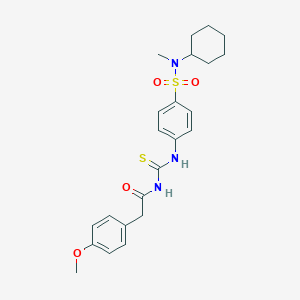 N-({4-[cyclohexyl(methyl)sulfamoyl]phenyl}carbamothioyl)-2-(4-methoxyphenyl)acetamide