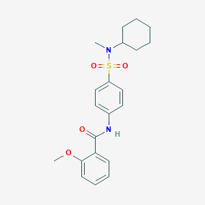 molecular formula C21H26N2O4S B318761 N-(4-{[cyclohexyl(methyl)amino]sulfonyl}phenyl)-2-methoxybenzamide 