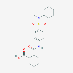 molecular formula C21H30N2O5S B318762 2-{[(4-{[Cyclohexyl(methyl)amino]sulfonyl}phenyl)amino]carbonyl}cyclohexanecarboxylic acid 