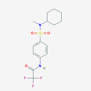 molecular formula C15H19F3N2O3S B318763 N-(4-{[cyclohexyl(methyl)amino]sulfonyl}phenyl)-2,2,2-trifluoroacetamide 