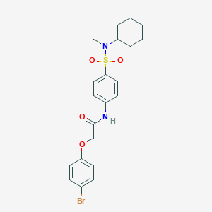 molecular formula C21H25BrN2O4S B318764 2-(4-bromophenoxy)-N-(4-{[cyclohexyl(methyl)amino]sulfonyl}phenyl)acetamide 