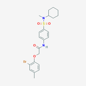 molecular formula C22H27BrN2O4S B318767 2-(2-bromo-4-methylphenoxy)-N-(4-{[cyclohexyl(methyl)amino]sulfonyl}phenyl)acetamide 