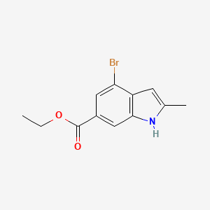 molecular formula C12H12BrNO2 B3187674 Ethyl 4-bromo-2-methyl-1H-indole-6-carboxylate CAS No. 1638772-12-9