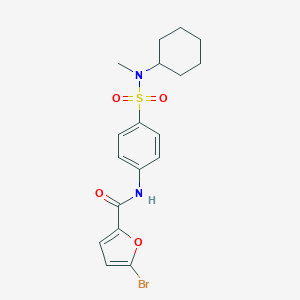 molecular formula C18H21BrN2O4S B318768 5-bromo-N-(4-{[cyclohexyl(methyl)amino]sulfonyl}phenyl)-2-furamide 