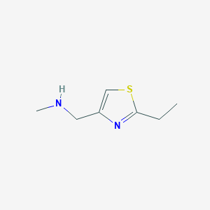 molecular formula C7H12N2S B3187709 [(2-Ethyl-1,3-thiazol-4-yl)methyl](methyl)amine CAS No. 165316-07-4
