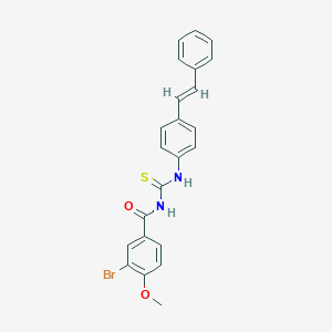 N-(3-bromo-4-methoxybenzoyl)-N'-[4-(2-phenylvinyl)phenyl]thiourea