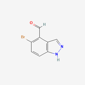 molecular formula C8H5BrN2O B3187852 5-bromo-1H-indazole-4-carbaldehyde CAS No. 1781621-53-1