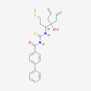 molecular formula C25H30N2O2S2 B318786 4-({[({2-Allyl-2-hydroxy-1-[2-(methylsulfanyl)ethyl]-4-pentenyl}amino)carbothioyl]amino}carbonyl)-1,1'-biphenyl 