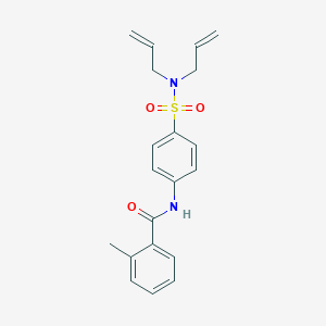molecular formula C20H22N2O3S B318798 N-{4-[(diallylamino)sulfonyl]phenyl}-2-methylbenzamide 