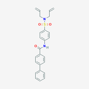molecular formula C25H24N2O3S B318806 N-{4-[(diallylamino)sulfonyl]phenyl}[1,1'-biphenyl]-4-carboxamide 