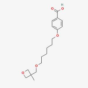 molecular formula C18H26O5 B3188121 Benzoic acid, 4-[[6-[(3-methyl-3-oxetanyl)methoxy]hexyl]oxy]- CAS No. 196864-49-0