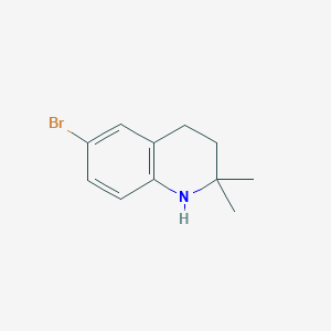 molecular formula C11H14BrN B3188180 6-Bromo-2,2-dimethyl-1,2,3,4-tetrahydroquinoline CAS No. 199186-78-2