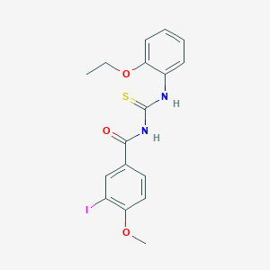 molecular formula C17H17IN2O3S B318829 N-[(2-ethoxyphenyl)carbamothioyl]-3-iodo-4-methoxybenzamide 
