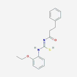 molecular formula C18H20N2O2S B318833 N-(2-ethoxyphenyl)-N'-(3-phenylpropanoyl)carbamimidothioic acid 