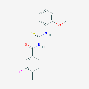 molecular formula C16H15IN2O2S B318840 3-iodo-N-[(2-methoxyphenyl)carbamothioyl]-4-methylbenzamide 