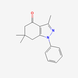 molecular formula C16H18N2O B3188417 3,6,6-trimethyl-1-phenyl-6,7-dihydro-1H-indazol-4(5H)-one CAS No. 21269-61-4
