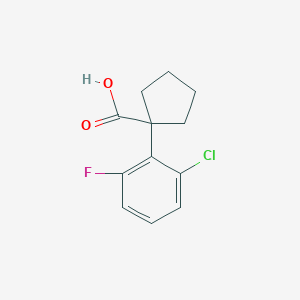 molecular formula C12H12ClFO2 B3188458 1-(2-Chloro-6-Fluorophenyl)Cyclopentanecarboxylic Acid CAS No. 214263-03-3