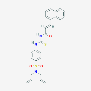 molecular formula C26H25N3O3S2 B318848 N,N-diallyl-4-[({[3-(1-naphthyl)acryloyl]amino}carbothioyl)amino]benzenesulfonamide 