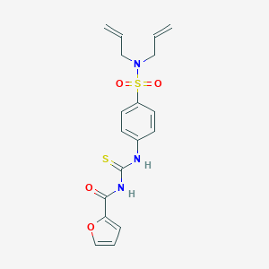 molecular formula C18H19N3O4S2 B318851 N,N-diallyl-4-{[(2-furoylamino)carbothioyl]amino}benzenesulfonamide 