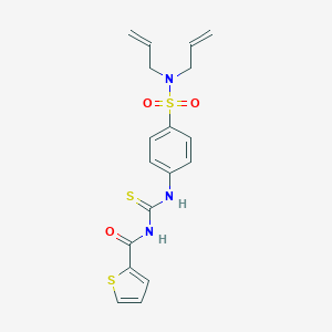 molecular formula C18H19N3O3S3 B318852 N,N-diallyl-4-({[(2-thienylcarbonyl)amino]carbothioyl}amino)benzenesulfonamide 