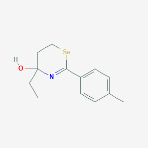 molecular formula C13H17NOSe B3188533 4-ethyl-2-p-tolyl-5,6-dihydro-4H-1,3-selenazin-4-ol CAS No. 219307-74-1