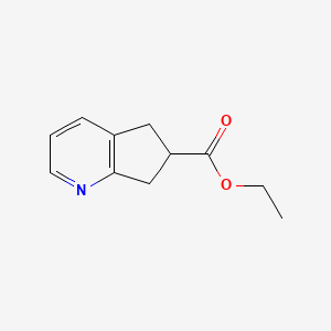 molecular formula C11H13NO2 B3188541 ethyl 6,7-dihydro-5H-cyclopenta[b]pyridine-6-carboxylate CAS No. 220001-84-3