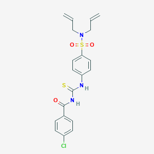 molecular formula C20H20ClN3O3S2 B318856 N,N-diallyl-4-({[(4-chlorobenzoyl)amino]carbothioyl}amino)benzenesulfonamide 