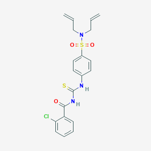 molecular formula C20H20ClN3O3S2 B318857 N,N-diallyl-4-({[(2-chlorobenzoyl)amino]carbothioyl}amino)benzenesulfonamide 
