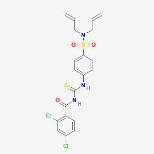 molecular formula C20H19Cl2N3O3S2 B318858 N,N-diallyl-4-({[(2,4-dichlorobenzoyl)amino]carbothioyl}amino)benzenesulfonamide 
