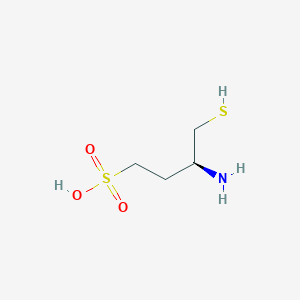 molecular formula C4H11NO3S2 B3188728 (3S)-3-氨基-4-巯基丁烷-1-磺酸 CAS No. 232261-88-0