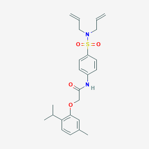 molecular formula C24H30N2O4S B318878 N-{4-[(diallylamino)sulfonyl]phenyl}-2-(2-isopropyl-5-methylphenoxy)acetamide 