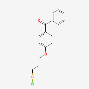 molecular formula C18H21ClO2Si B3188855 Methanone, [4-[3-(chlorodimethylsilyl)propoxy]phenyl]phenyl- CAS No. 247266-79-1