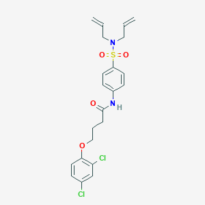 molecular formula C22H24Cl2N2O4S B318886 N-{4-[(diallylamino)sulfonyl]phenyl}-4-(2,4-dichlorophenoxy)butanamide 