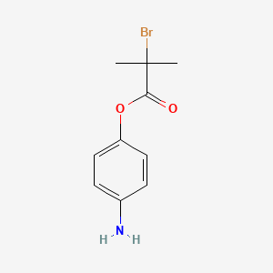 molecular formula C10H12BrNO2 B3188903 Propanoic acid, 2-bromo-2-methyl-, 4-aminophenyl ester CAS No. 255042-71-8