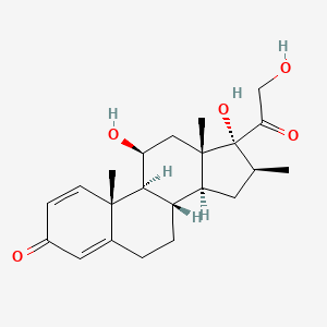 molecular formula C22H30O5 B3188939 (8S,9S,10R,11S,13S,14S,16S,17R)-11,17-dihydroxy-17-(2-hydroxyacetyl)-10,13,16-trimethyl-7,8,9,11,12,14,15,16-octahydro-6H-cyclopenta[a]phenanthren-3-one CAS No. 2597-76-4