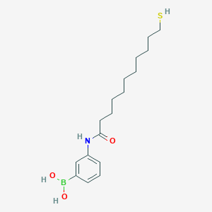 molecular formula C17H28BNO3S B3188957 Boronic acid, [3-[(11-mercapto-1-oxoundecyl)amino]phenyl]- CAS No. 260248-92-8