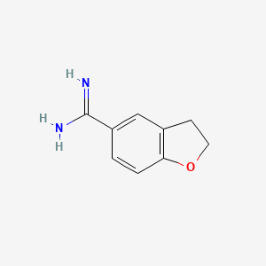 molecular formula C9H10N2O B3188984 5-Benzofurancarboximidamide, 2,3-dihydro- CAS No. 262847-55-2