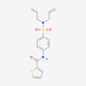 molecular formula C17H18N2O3S2 B318900 N-{4-[(diallylamino)sulfonyl]phenyl}-2-thiophenecarboxamide 