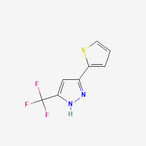 molecular formula C8H5F3N2S B3189044 5-(2-Thienyl)-3-(trifluoromethyl)-1H-pyrazole CAS No. 26974-16-3