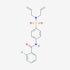 molecular formula C19H19ClN2O3S B318905 2-chloro-N-{4-[(diallylamino)sulfonyl]phenyl}benzamide 