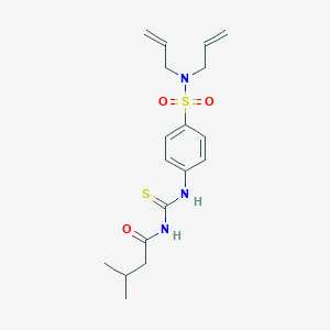 molecular formula C18H25N3O3S2 B318912 N,N-diallyl-4-({[(3-methylbutanoyl)amino]carbothioyl}amino)benzenesulfonamide 