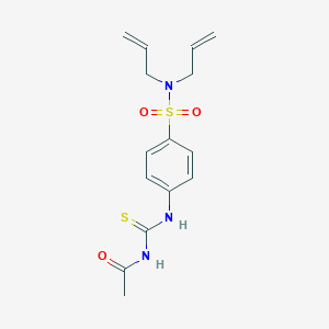 molecular formula C15H19N3O3S2 B318913 4-{[(acetylamino)carbothioyl]amino}-N,N-diallylbenzenesulfonamide 