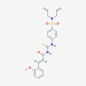 molecular formula C23H25N3O4S2 B318914 N,N-diallyl-4-[({[3-(2-methoxyphenyl)acryloyl]amino}carbothioyl)amino]benzenesulfonamide 