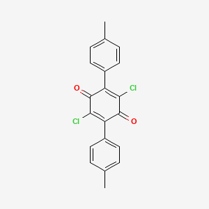 molecular formula C20H14Cl2O2 B3189141 2,5-Dichloro-3,6-bis(4-methylphenyl)benzo-1,4-quinone CAS No. 28293-34-7