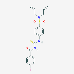 molecular formula C20H20FN3O3S2 B318916 N,N-diallyl-4-({[(4-fluorobenzoyl)amino]carbothioyl}amino)benzenesulfonamide 